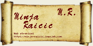 Minja Raičić vizit kartica